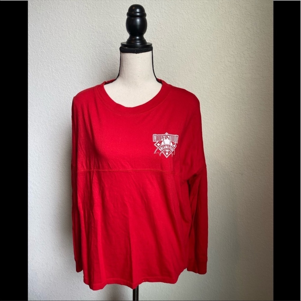 Basix of America Cooperstown Dreams Park Long Sleeve in Red Size Medium